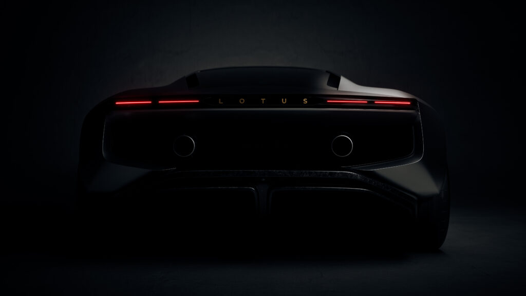 Lotus Type 135 hybrid-V8 supercar teaser image, May 2026